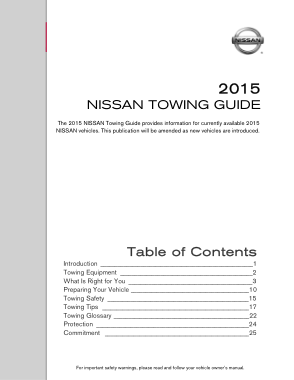 2015 Nissan Misc towing guide